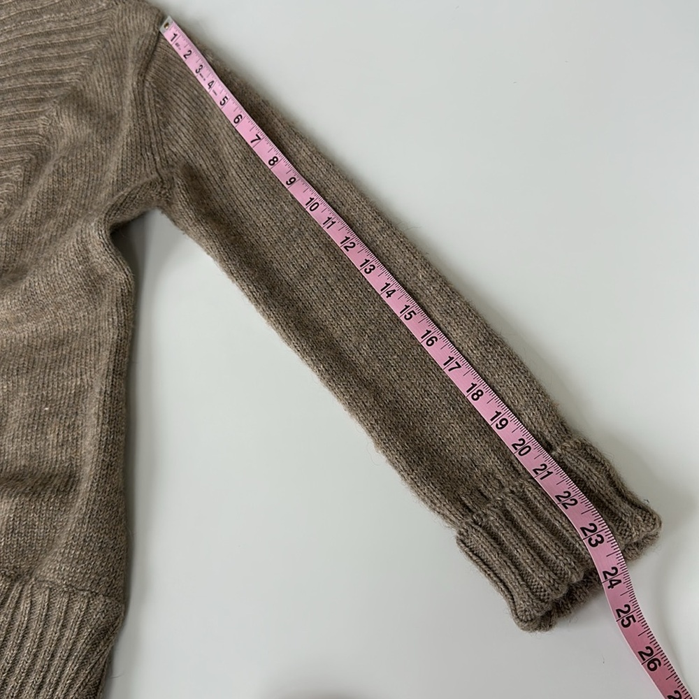Vince Brown Wool Alpaca Cardigan Open Front Shawl Collar Sweater L - Picture 4 of 7